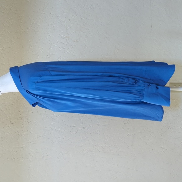 Simply Vera Blue Long Sleeve Button Down Tunic Blouse Size XL - Picture 5 of 10